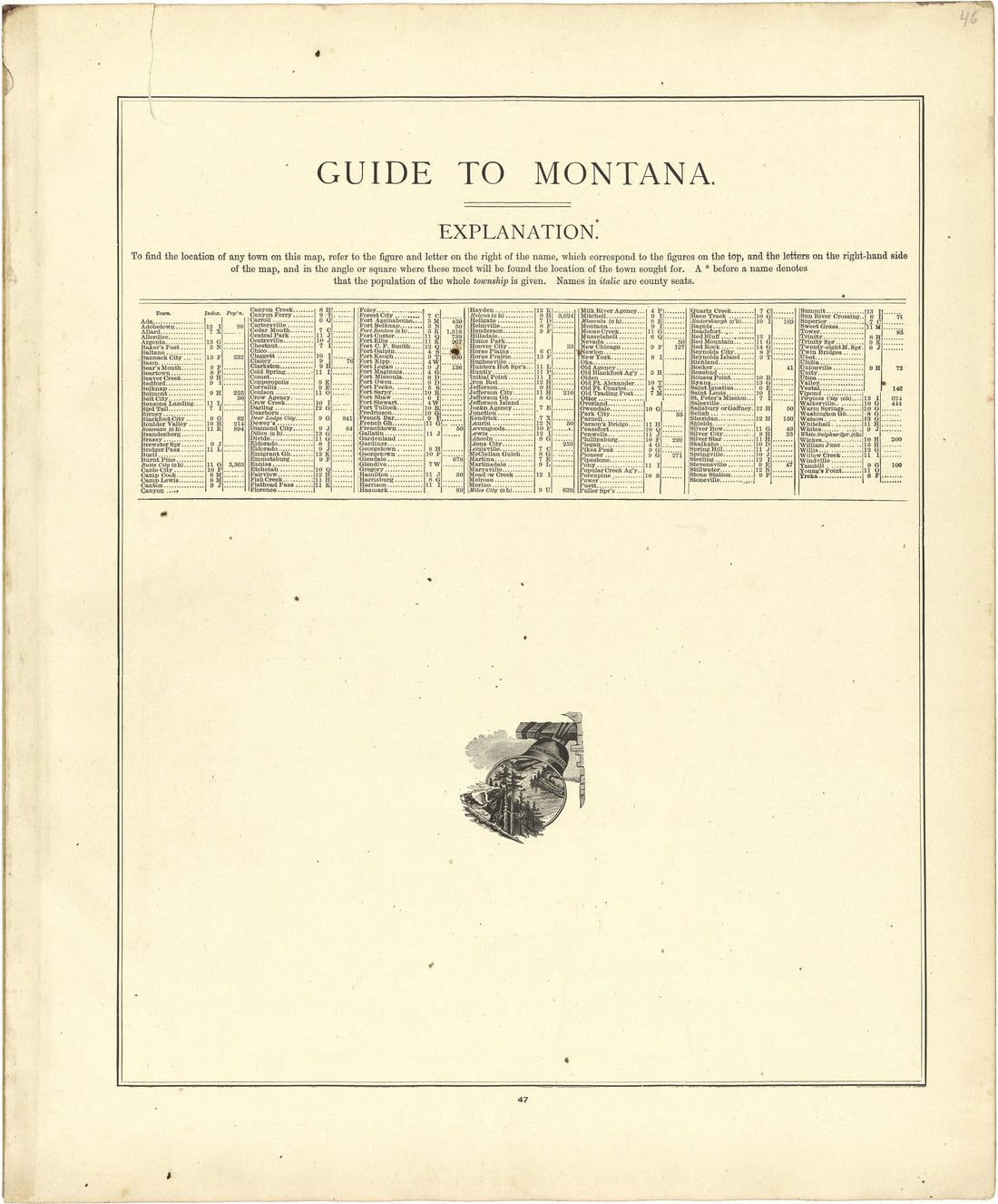 Guide to Montana from Atlas of Genesee County, Michigan : Containing Maps of Every Township In the County, With Village and City Plats ... : from Actual Surveys and Official Records 1889 by Relic Map Company