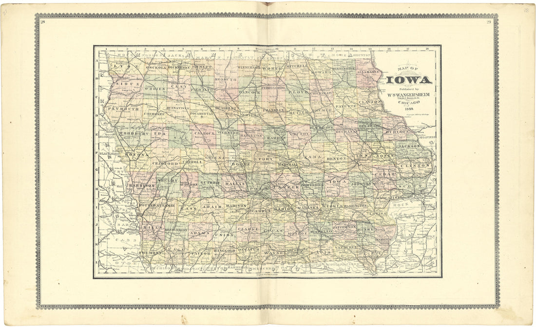 Map of Iowa from Atlas of Genesee County, Michigan : Containing Maps of Every Township In the County, With Village and City Plats ... : from Actual Surveys and Official Records 1889 by Relic Map Company