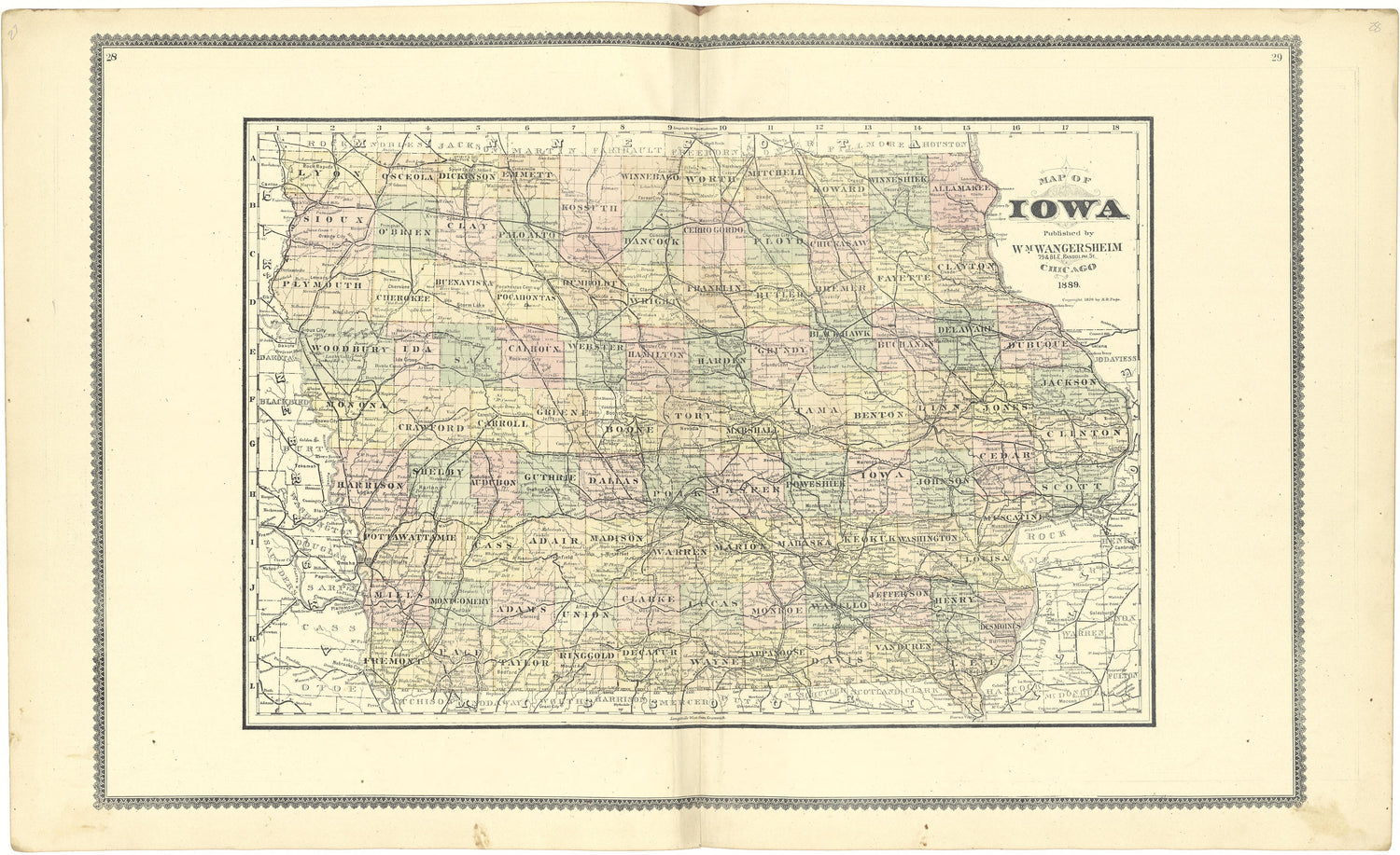 Map of Iowa from Atlas of Genesee County, Michigan : Containing Maps of Every Township In the County, With Village and City Plats ... : from Actual Surveys and Official Records 1889 by Relic Map Company