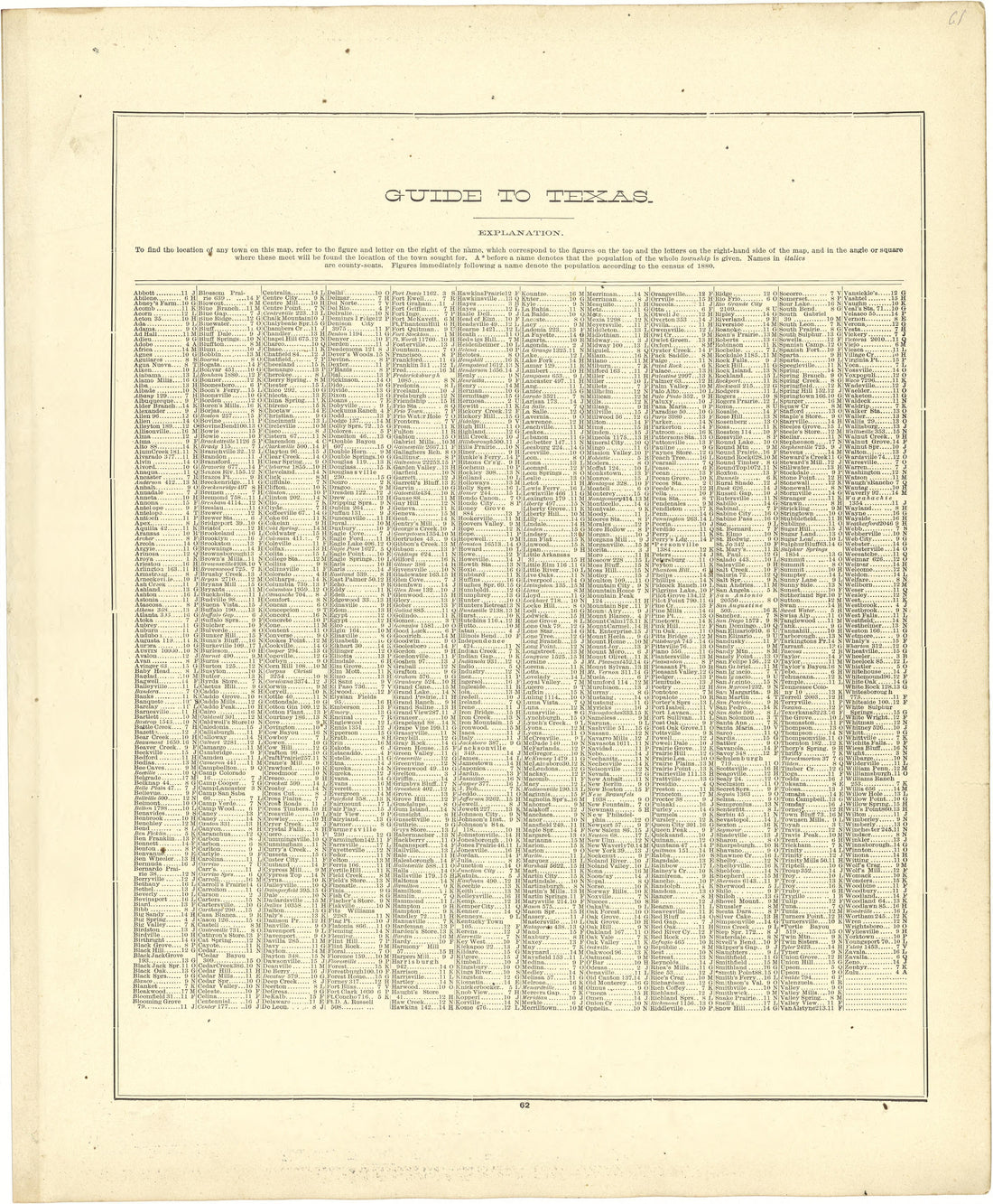 Guide to Texas from Atlas of Genesee County, Michigan : Containing Maps of Every Township In the County, With Village and City Plats ... : from Actual Surveys and Official Records 1889 by Relic Map Company