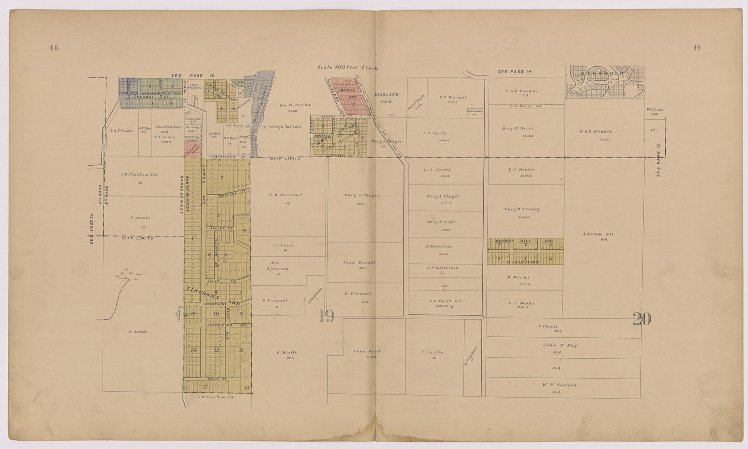 Image 13 of Atlas of Mankato, Minnesota from Atlas of Mankato, Minnesota : Compiled from Public Records and Plats and Personal Surveys : Also Maps of Madison Lake, Washington Lake, and Minneopa State Park 1921 by Relic Map Company