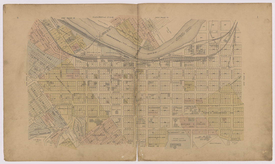 Image 7 of Atlas of Mankato, Minnesota from Atlas of Mankato, Minnesota : Compiled from Public Records and Plats and Personal Surveys : Also Maps of Madison Lake, Washington Lake, and Minneopa State Park 1921 by Relic Map Company