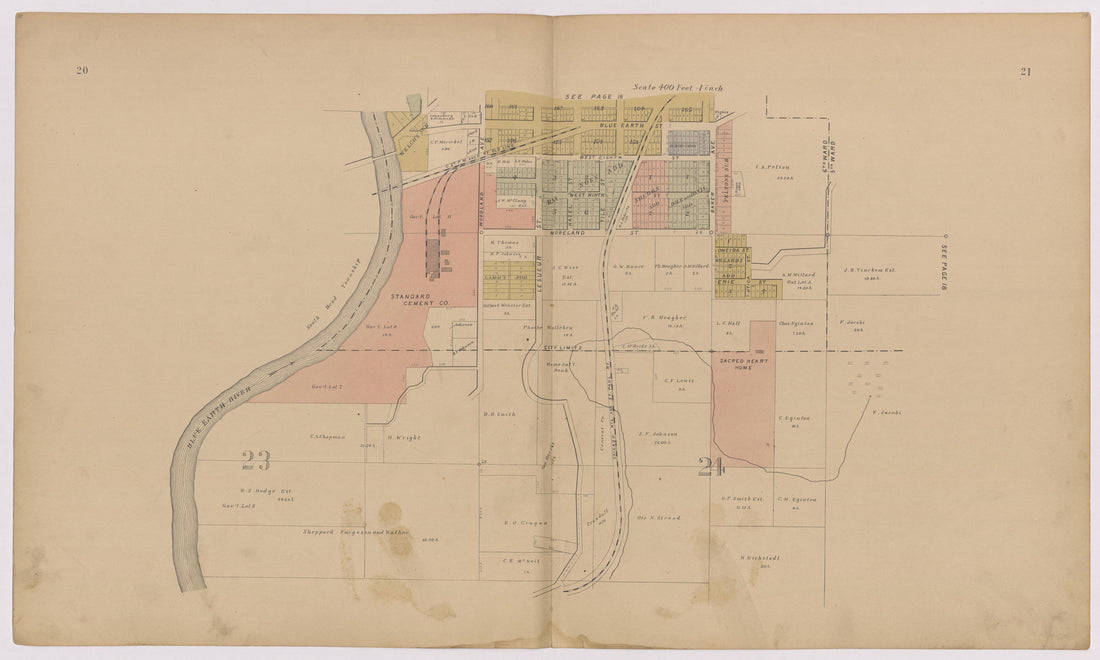 Image 14 of Atlas of Mankato, Minnesota from Atlas of Mankato, Minnesota : Compiled from Public Records and Plats and Personal Surveys : Also Maps of Madison Lake, Washington Lake, and Minneopa State Park 1921 by Relic Map Company