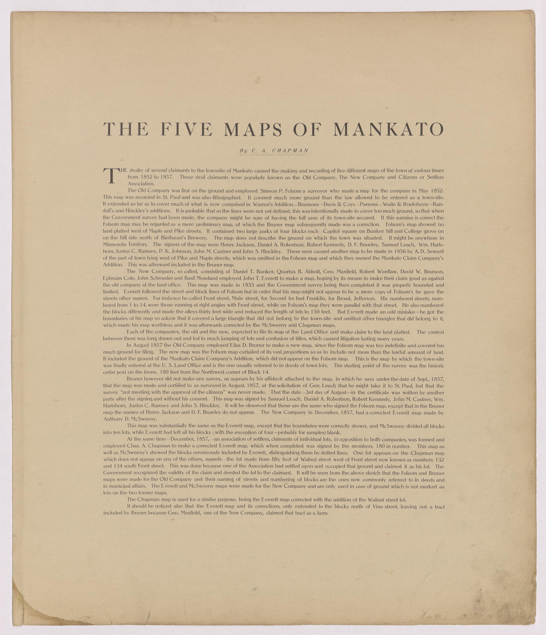 Image 6 of Atlas of Mankato, Minnesota from Atlas of Mankato, Minnesota : Compiled from Public Records and Plats and Personal Surveys : Also Maps of Madison Lake, Washington Lake, and Minneopa State Park 1921 by Relic Map Company