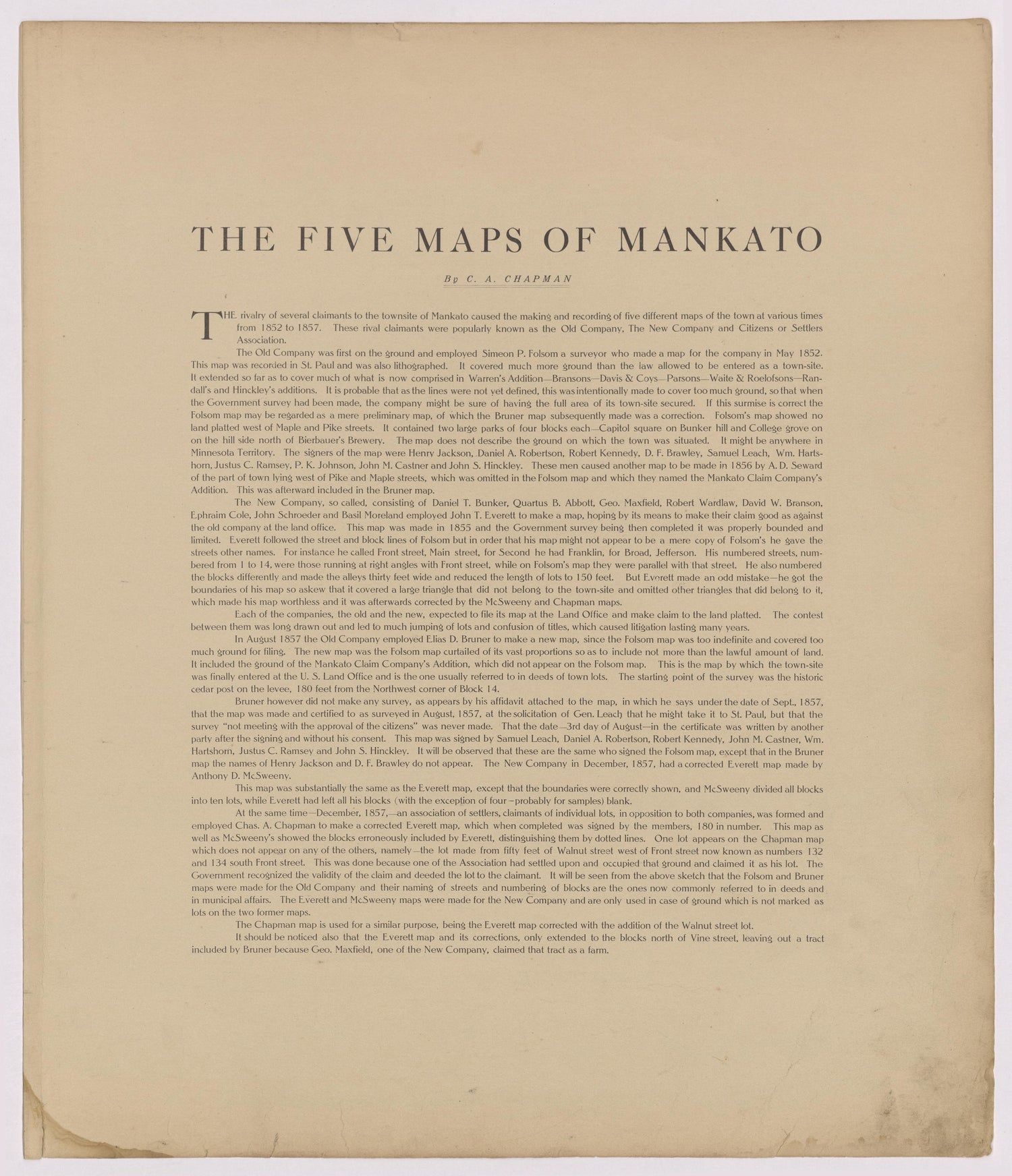 Image 6 of Atlas of Mankato, Minnesota from Atlas of Mankato, Minnesota : Compiled from Public Records and Plats and Personal Surveys : Also Maps of Madison Lake, Washington Lake, and Minneopa State Park 1921 by Relic Map Company