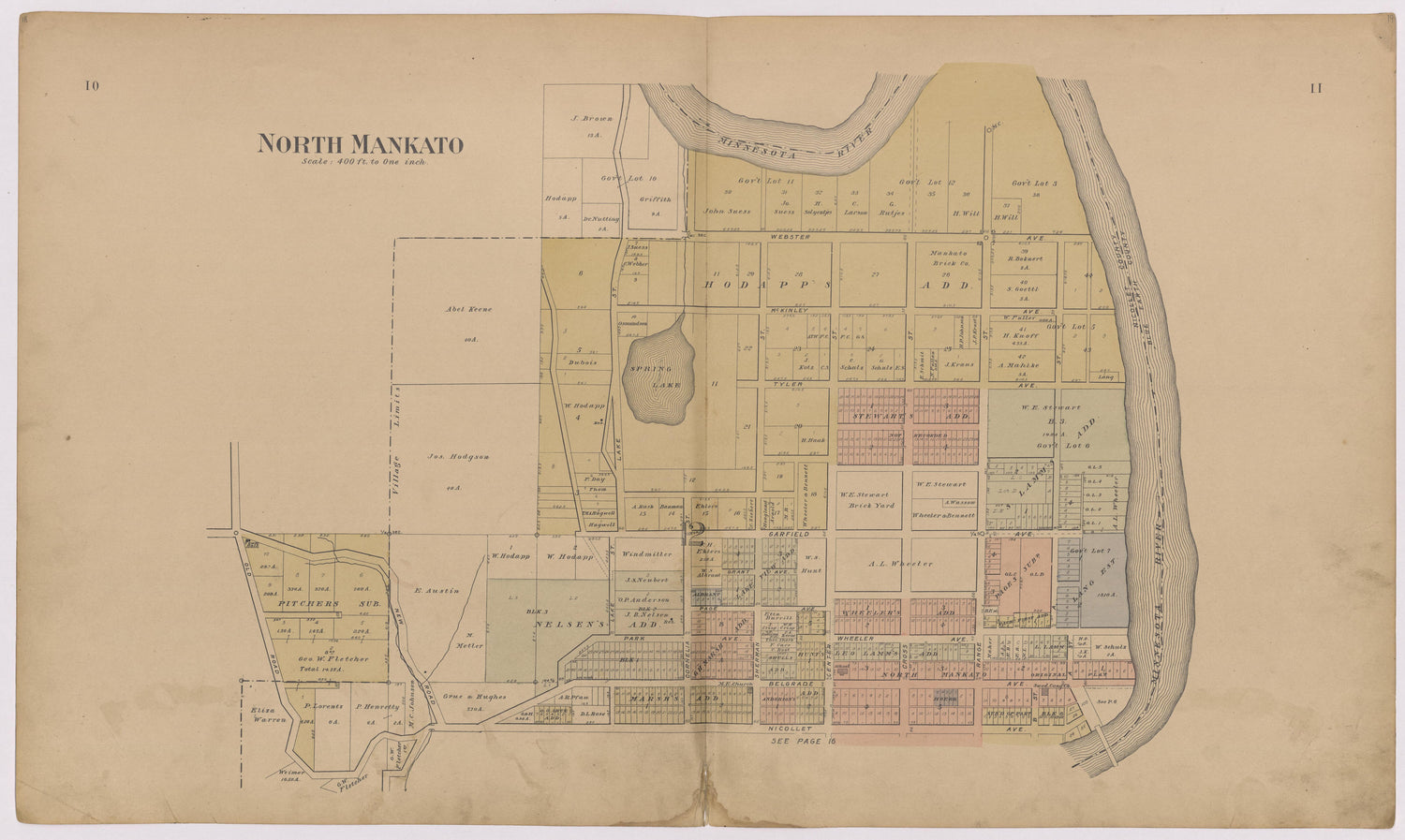 Image 9 of Atlas of Mankato, Minnesota from Atlas of Mankato, Minnesota : Compiled from Public Records and Plats and Personal Surveys : Also Maps of Madison Lake, Washington Lake, and Minneopa State Park 1921 by Relic Map Company
