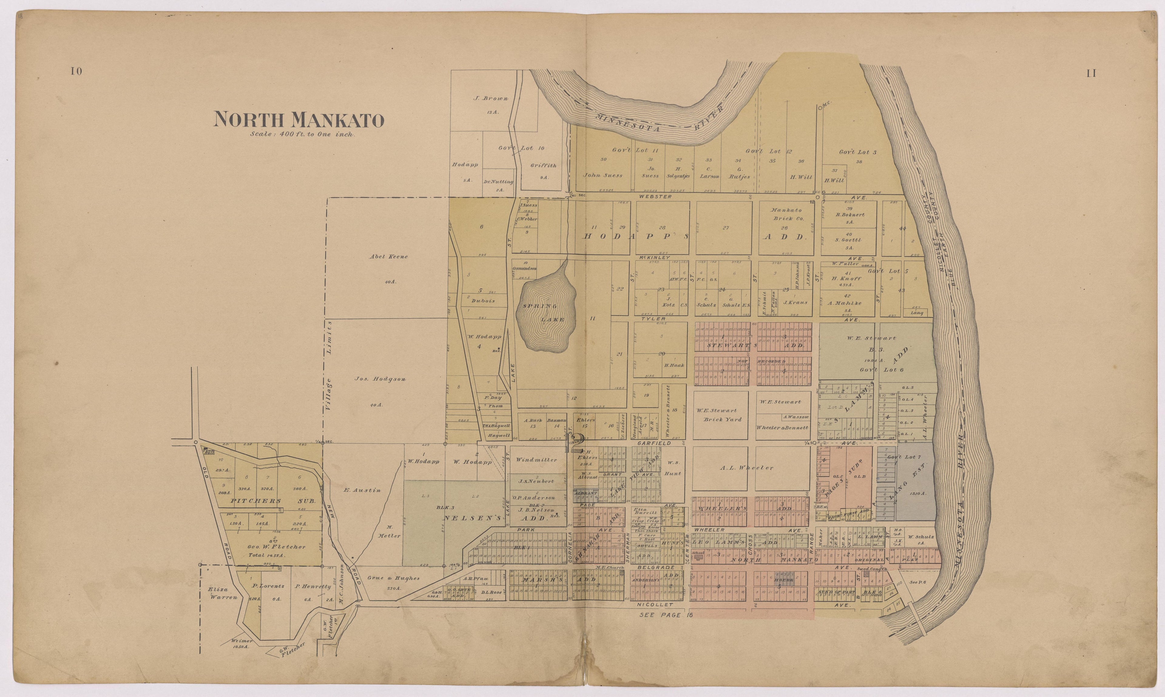 Image 9 of Atlas of Mankato, Minnesota from Atlas of Mankato, Minnesota : Compiled from Public Records and Plats and Personal Surveys : Also Maps of Madison Lake, Washington Lake, and Minneopa State Park 1921 by Relic Map Company