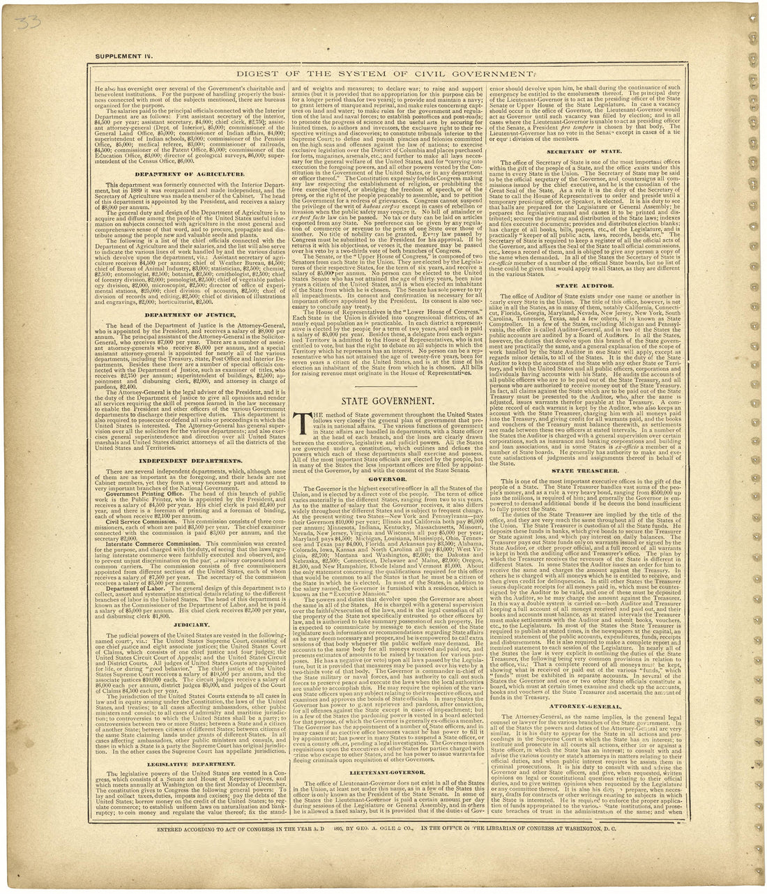 Digest of the System of Civil Government Continued from Standard Atlas of Monroe County, Illinois : Including a Plat Book of the Villages, Cities and Townships of the County, Map of the State, United States and World, Patrons Directory, Reference Busi... by Relic Map Company