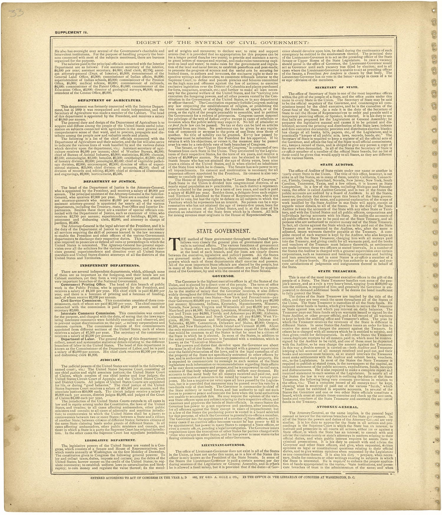 Digest of the System of Civil Government Continued from Standard Atlas of Monroe County, Illinois : Including a Plat Book of the Villages, Cities and Townships of the County, Map of the State, United States and World, Patrons Directory, Reference Busi... by Relic Map Company