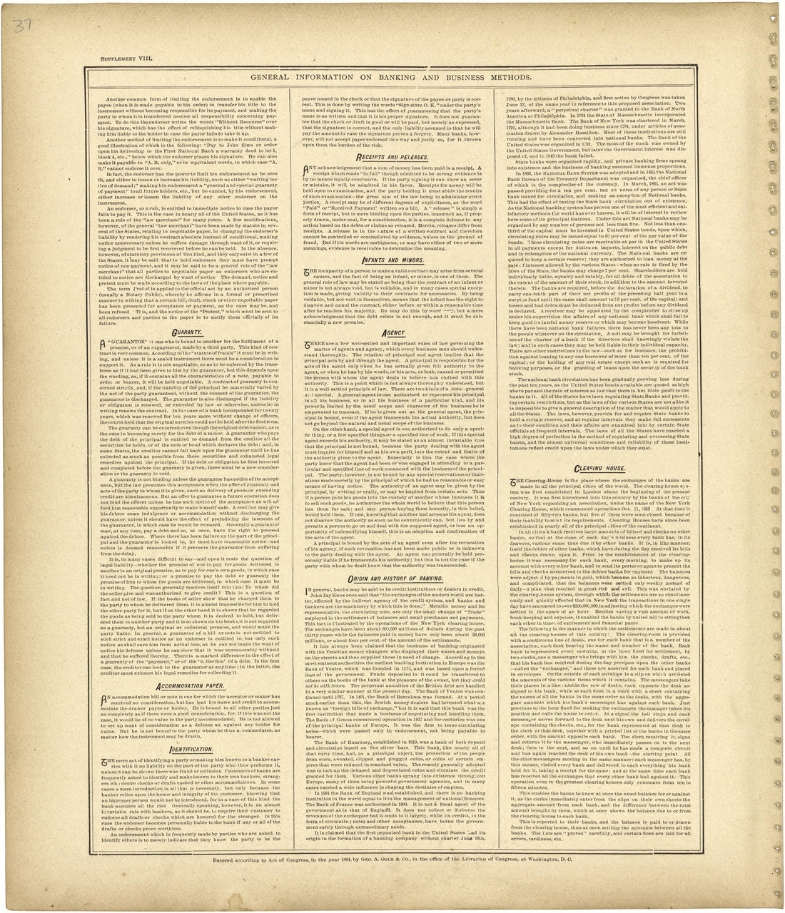 General Information On Banking and Business Methods Continued from Standard Atlas of Monroe County, Illinois : Including a Plat Book of the Villages, Cities and Townships of the County, Map of the State, United States and World, Patrons Directory, Ref... by Relic Map Company