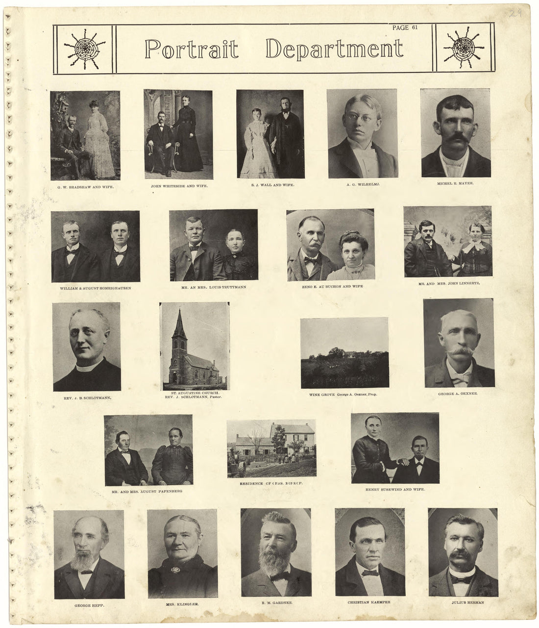 Portrait Department Continued from Standard Atlas of Monroe County, Illinois : Including a Plat Book of the Villages, Cities and Townships of the County, Map of the State, United States and World, Patrons Directory, Reference Business … 1901 by Relic Map Company