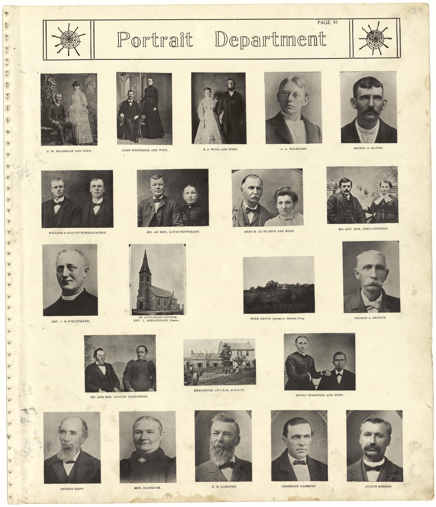 Portrait Department Continued from Standard Atlas of Monroe County, Illinois : Including a Plat Book of the Villages, Cities and Townships of the County, Map of the State, United States and World, Patrons Directory, Reference Business … 1901 by Relic Map Company