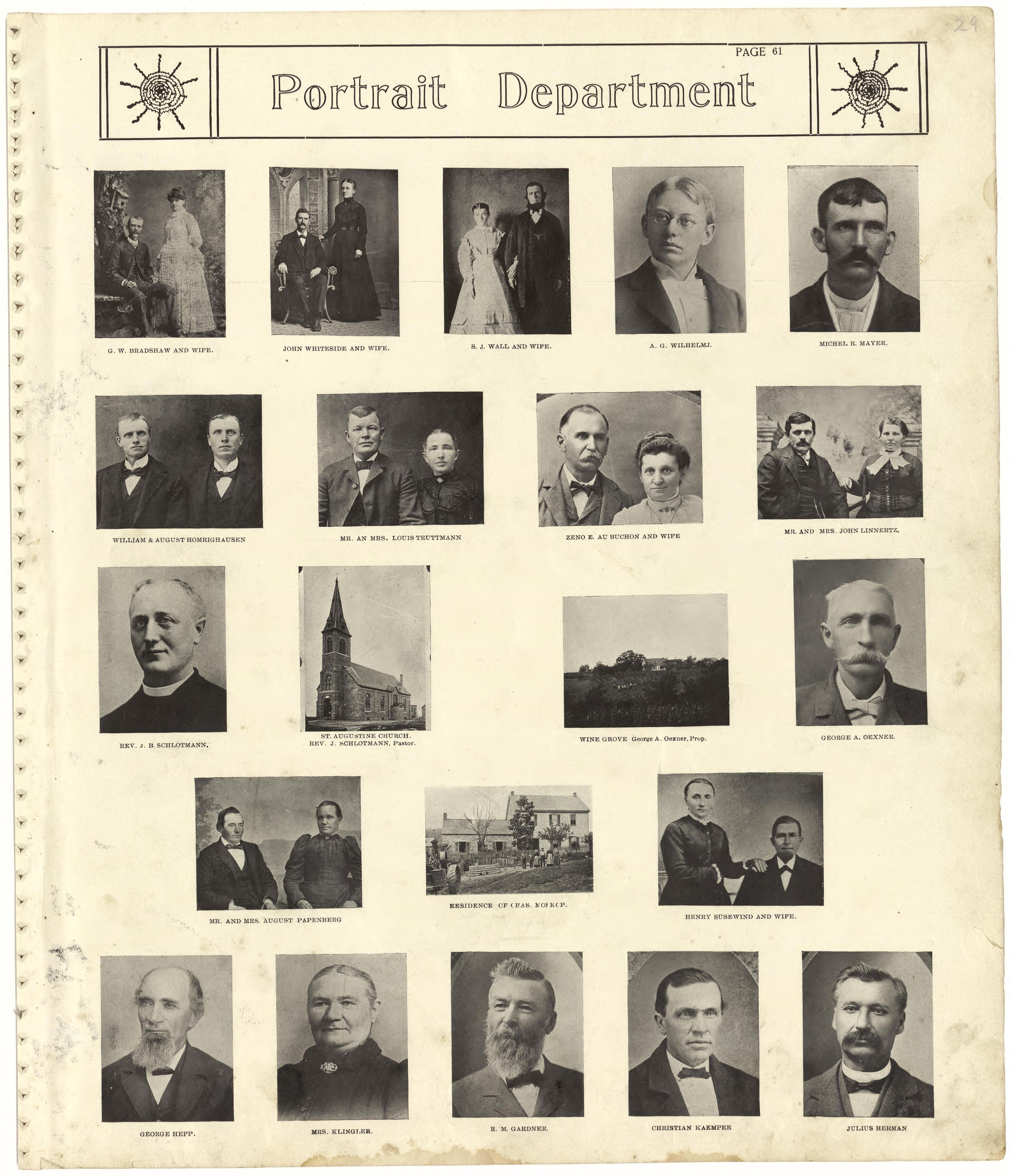 Portrait Department Continued from Standard Atlas of Monroe County, Illinois : Including a Plat Book of the Villages, Cities and Townships of the County, Map of the State, United States and World, Patrons Directory, Reference Business … 1901 by Relic Map Company