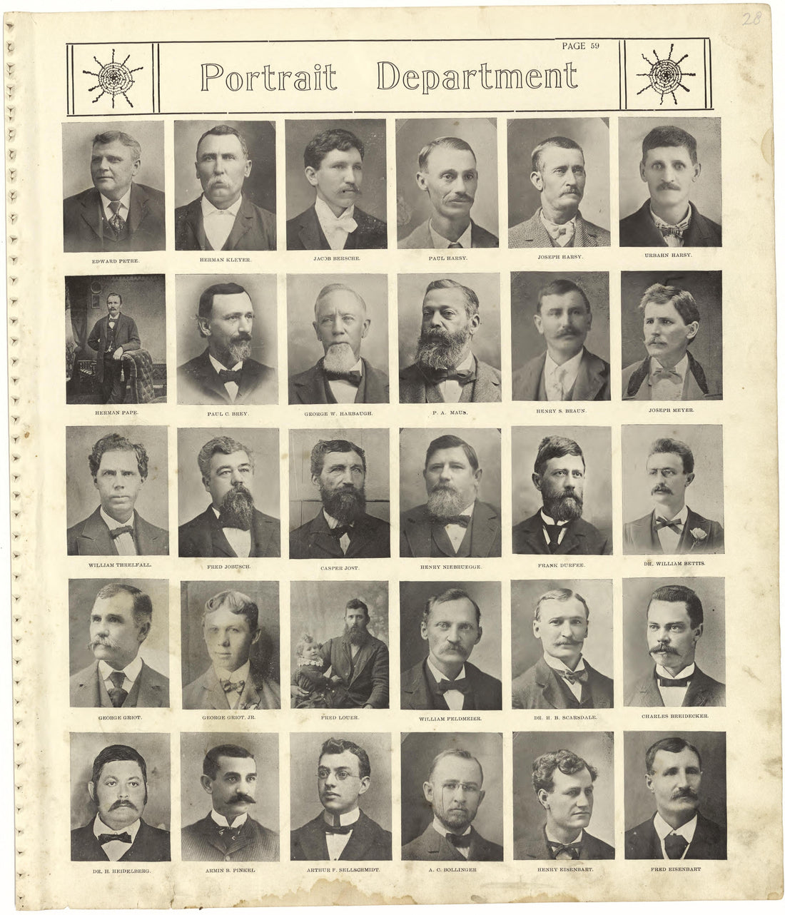 Portrait Department Continued from Standard Atlas of Monroe County, Illinois : Including a Plat Book of the Villages, Cities and Townships of the County, Map of the State, United States and World, Patrons Directory, Reference Business … 1901 by Relic Map Company
