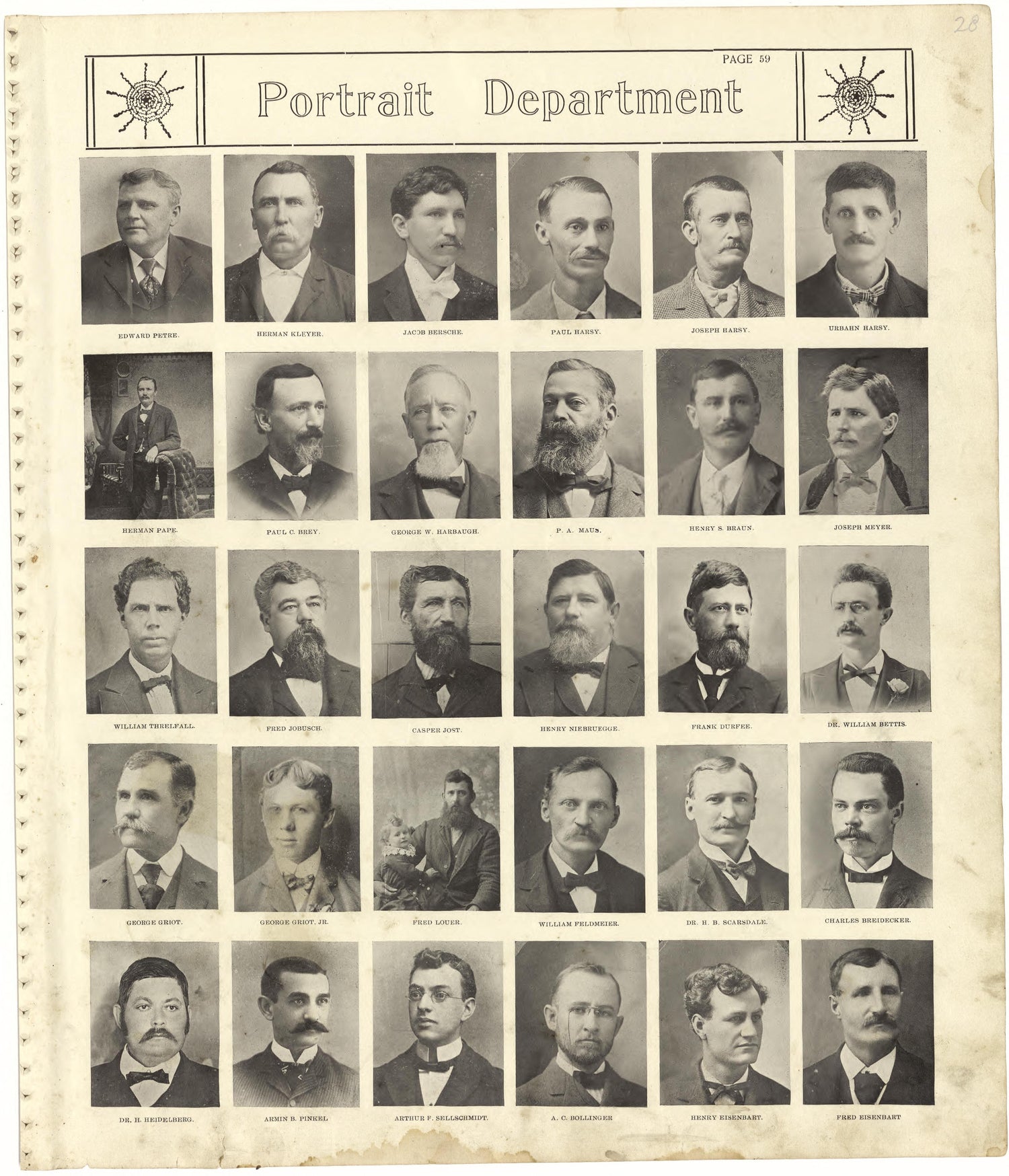 Portrait Department Continued from Standard Atlas of Monroe County, Illinois : Including a Plat Book of the Villages, Cities and Townships of the County, Map of the State, United States and World, Patrons Directory, Reference Business … 1901 by Relic Map Company