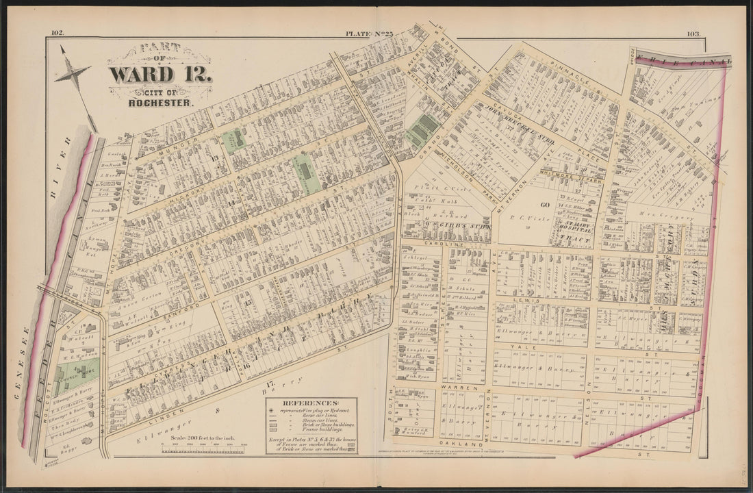 Image 26 of City Atlas of Rochester, New York (maps Only) from City Atlas of Rochester, New York : from Official Records, Private Plans and Actual Surveys, Based Upon Plans Deposited In the Department of Surveys 1875 by Relic Map Company