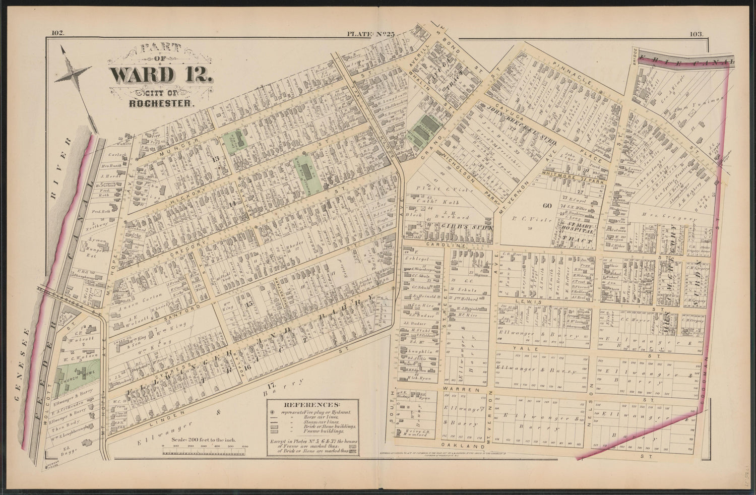 Image 26 of City Atlas of Rochester, New York (maps Only) from City Atlas of Rochester, New York : from Official Records, Private Plans and Actual Surveys, Based Upon Plans Deposited In the Department of Surveys 1875 by Relic Map Company