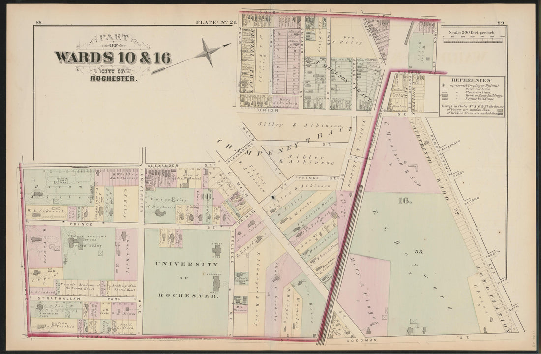 Image 22 of City Atlas of Rochester, New York (maps Only) from City Atlas of Rochester, New York : from Official Records, Private Plans and Actual Surveys, Based Upon Plans Deposited In the Department of Surveys 1875 by Relic Map Company