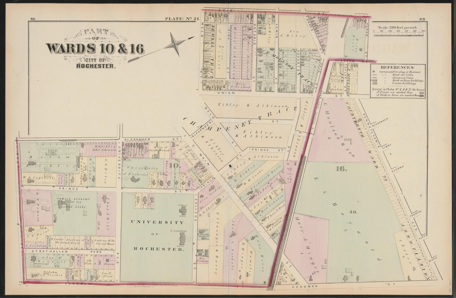 Image 22 of City Atlas of Rochester, New York (maps Only) from City Atlas of Rochester, New York : from Official Records, Private Plans and Actual Surveys, Based Upon Plans Deposited In the Department of Surveys 1875 by Relic Map Company