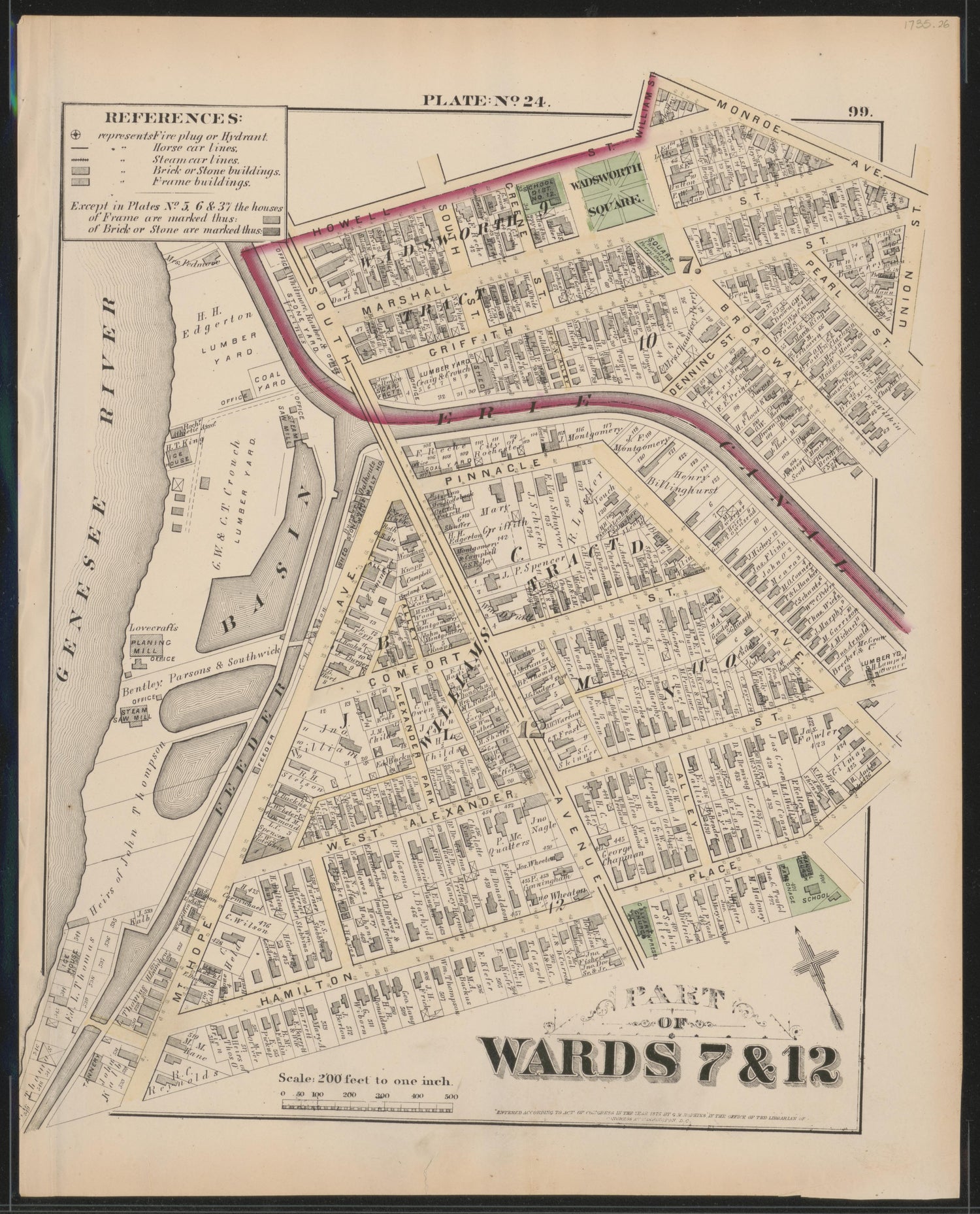 Image 25 of City Atlas of Rochester, New York (maps Only) from City Atlas of Rochester, New York : from Official Records, Private Plans and Actual Surveys, Based Upon Plans Deposited In the Department of Surveys 1875 by Relic Map Company