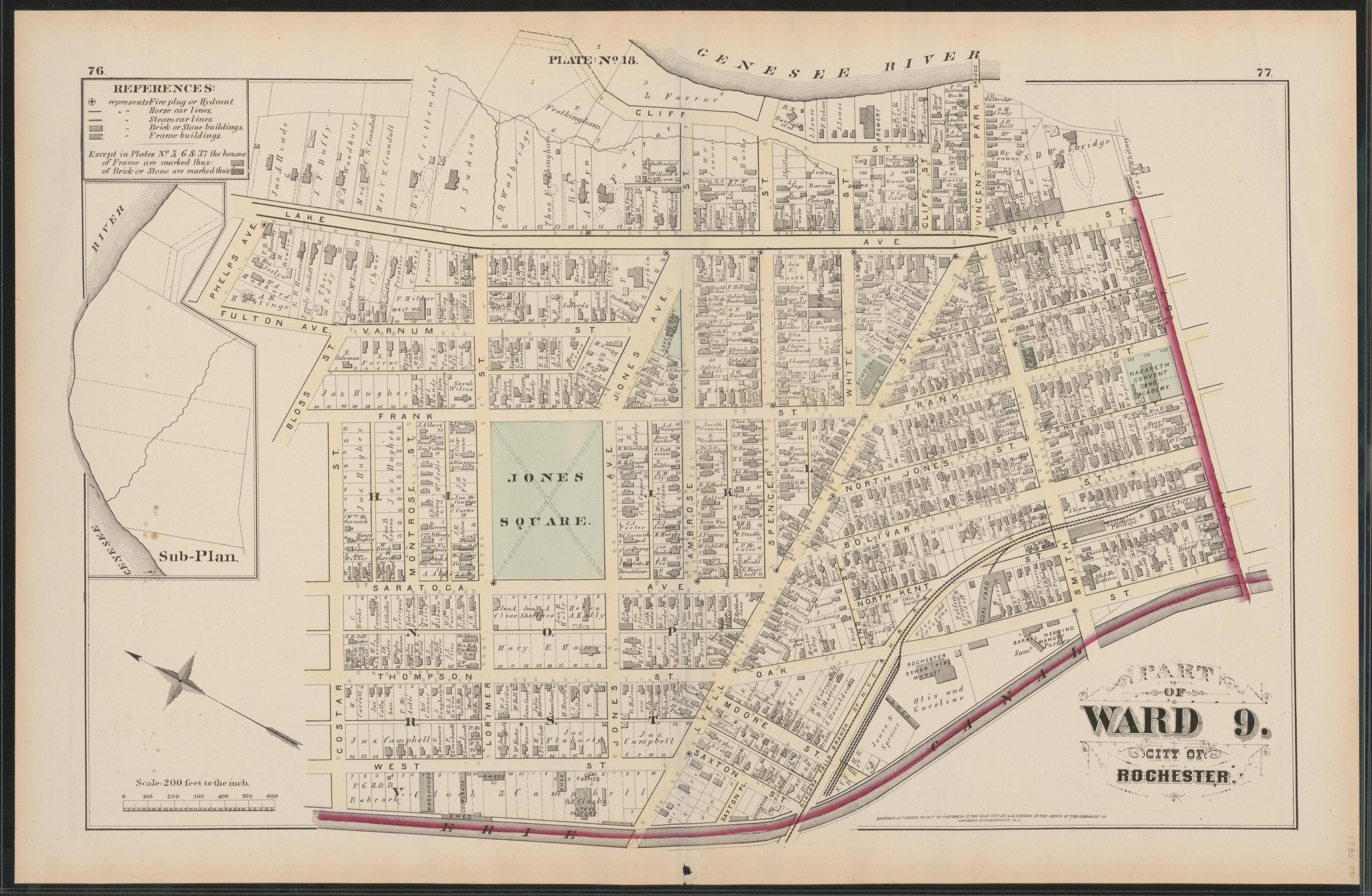 Image 19 of City Atlas of Rochester, New York (maps Only) from City Atlas of Rochester, New York : from Official Records, Private Plans and Actual Surveys, Based Upon Plans Deposited In the Department of Surveys 1875 by Relic Map Company