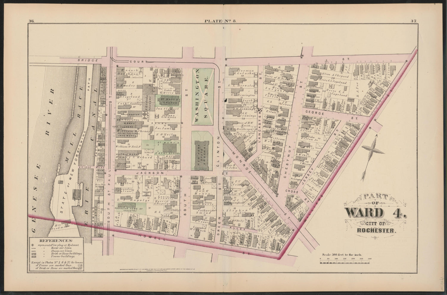 Image 9 of City Atlas of Rochester, New York (maps Only) from City Atlas of Rochester, New York : from Official Records, Private Plans and Actual Surveys, Based Upon Plans Deposited In the Department of Surveys 1875 by Relic Map Company