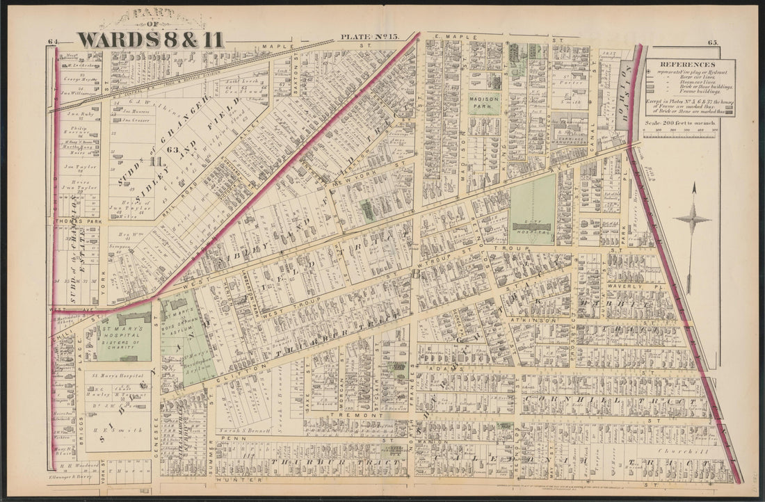 Image 16 of City Atlas of Rochester, New York (maps Only) from City Atlas of Rochester, New York : from Official Records, Private Plans and Actual Surveys, Based Upon Plans Deposited In the Department of Surveys 1875 by Relic Map Company