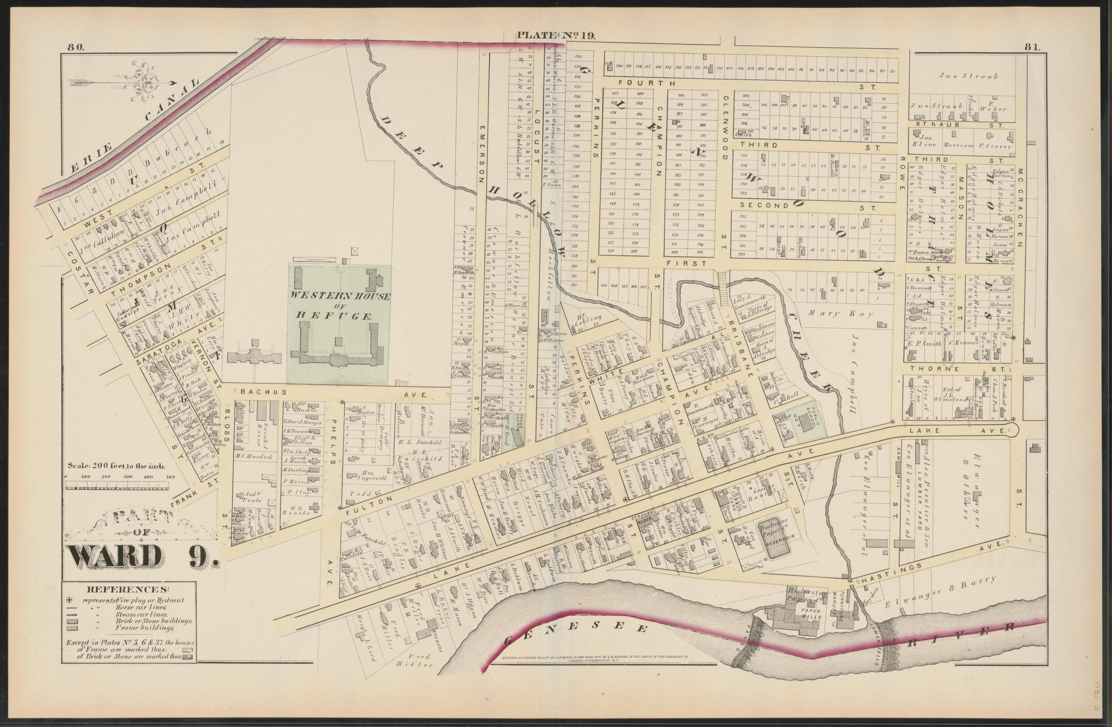 Image 20 of City Atlas of Rochester, New York (maps Only) from City Atlas of Rochester, New York : from Official Records, Private Plans and Actual Surveys, Based Upon Plans Deposited In the Department of Surveys 1875 by Relic Map Company