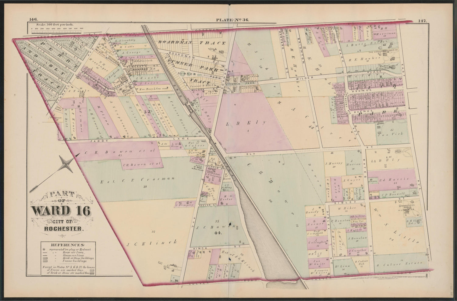 Image 38 of City Atlas of Rochester, New York (maps Only) from City Atlas of Rochester, New York : from Official Records, Private Plans and Actual Surveys, Based Upon Plans Deposited In the Department of Surveys 1875 by Relic Map Company