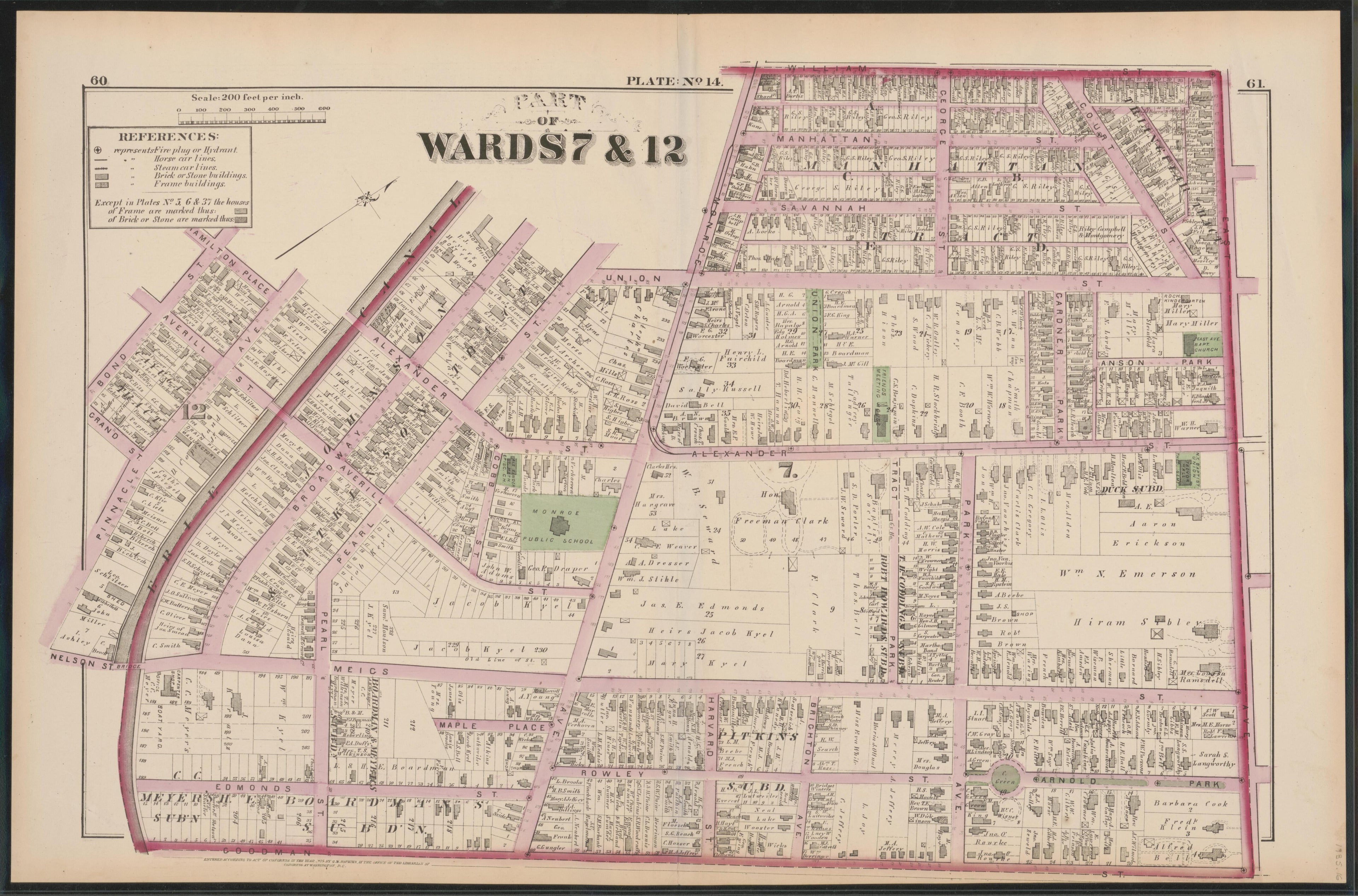 Image 15 of City Atlas of Rochester, New York (maps Only) from City Atlas of Rochester, New York : from Official Records, Private Plans and Actual Surveys, Based Upon Plans Deposited In the Department of Surveys 1875 by Relic Map Company