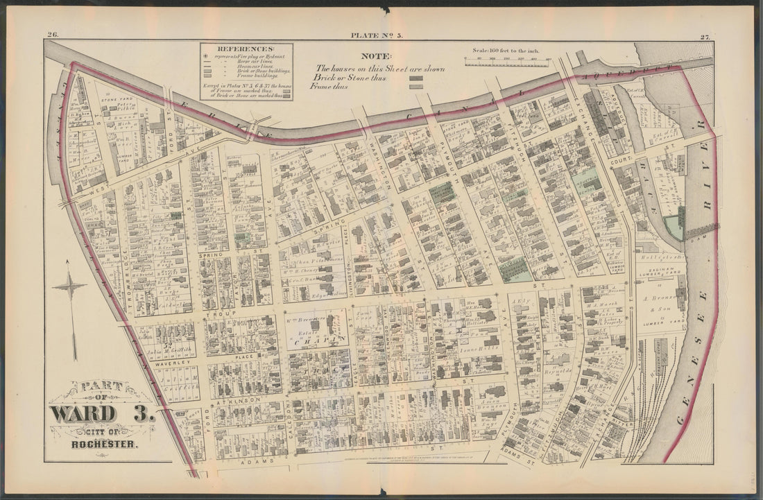 Image 7 of City Atlas of Rochester, New York (maps Only) from City Atlas of Rochester, New York : from Official Records, Private Plans and Actual Surveys, Based Upon Plans Deposited In the Department of Surveys 1875 by Relic Map Company