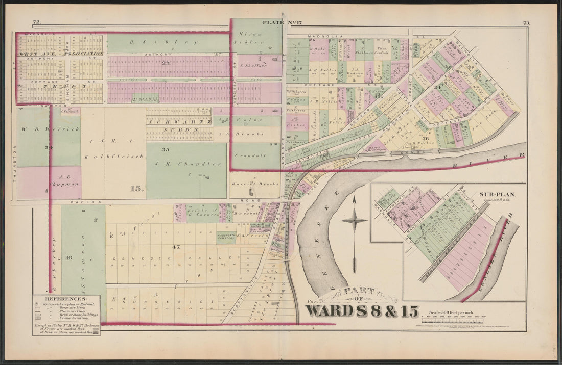 Image 18 of City Atlas of Rochester, New York (maps Only) from City Atlas of Rochester, New York : from Official Records, Private Plans and Actual Surveys, Based Upon Plans Deposited In the Department of Surveys 1875 by Relic Map Company