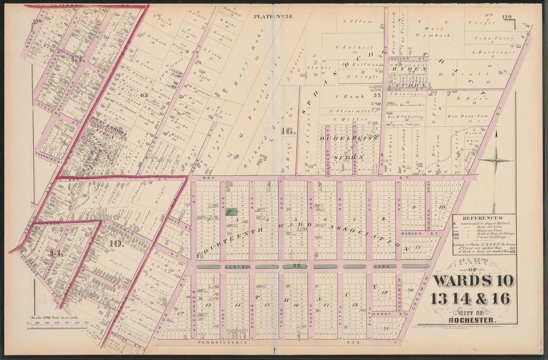 Image 35 of City Atlas of Rochester, New York (maps Only) from City Atlas of Rochester, New York : from Official Records, Private Plans and Actual Surveys, Based Upon Plans Deposited In the Department of Surveys 1875 by Relic Map Company