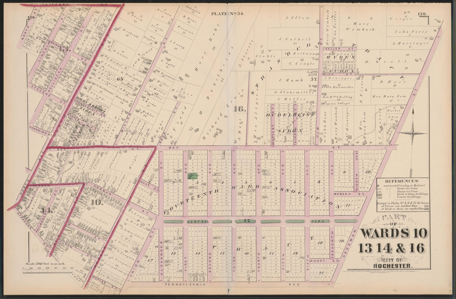 Image 35 of City Atlas of Rochester, New York (maps Only) from City Atlas of Rochester, New York : from Official Records, Private Plans and Actual Surveys, Based Upon Plans Deposited In the Department of Surveys 1875 by Relic Map Company