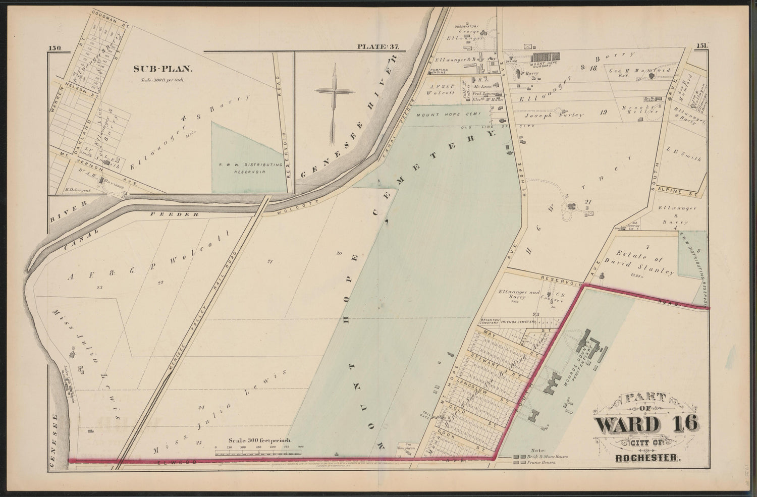 Image 39 of City Atlas of Rochester, New York (maps Only) from City Atlas of Rochester, New York : from Official Records, Private Plans and Actual Surveys, Based Upon Plans Deposited In the Department of Surveys 1875 by Relic Map Company