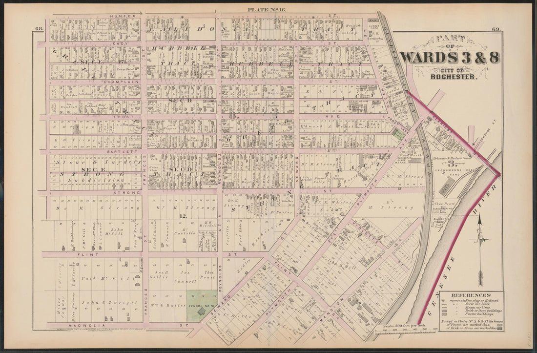 Image 17 of City Atlas of Rochester, New York (maps Only) from City Atlas of Rochester, New York : from Official Records, Private Plans and Actual Surveys, Based Upon Plans Deposited In the Department of Surveys 1875 by Relic Map Company