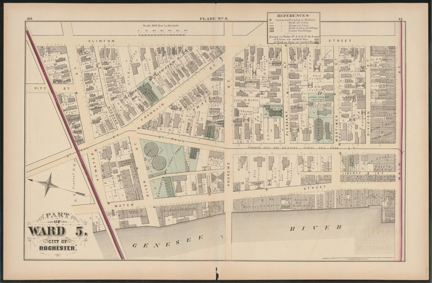Image 11 of City Atlas of Rochester, New York (maps Only) from City Atlas of Rochester, New York : from Official Records, Private Plans and Actual Surveys, Based Upon Plans Deposited In the Department of Surveys 1875 by Relic Map Company