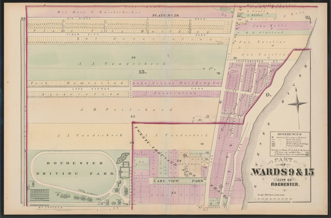 Image 29 of City Atlas of Rochester, New York (maps Only) from City Atlas of Rochester, New York : from Official Records, Private Plans and Actual Surveys, Based Upon Plans Deposited In the Department of Surveys 1875 by Relic Map Company