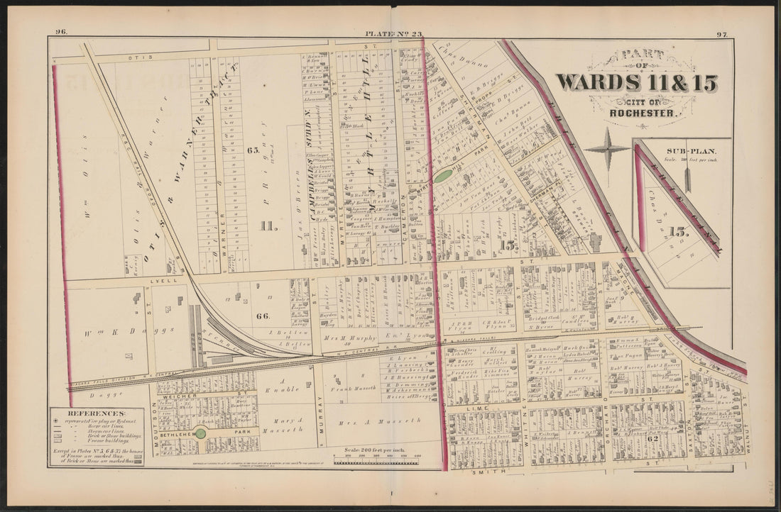 Image 24 of City Atlas of Rochester, New York (maps Only) from City Atlas of Rochester, New York : from Official Records, Private Plans and Actual Surveys, Based Upon Plans Deposited In the Department of Surveys 1875 by Relic Map Company