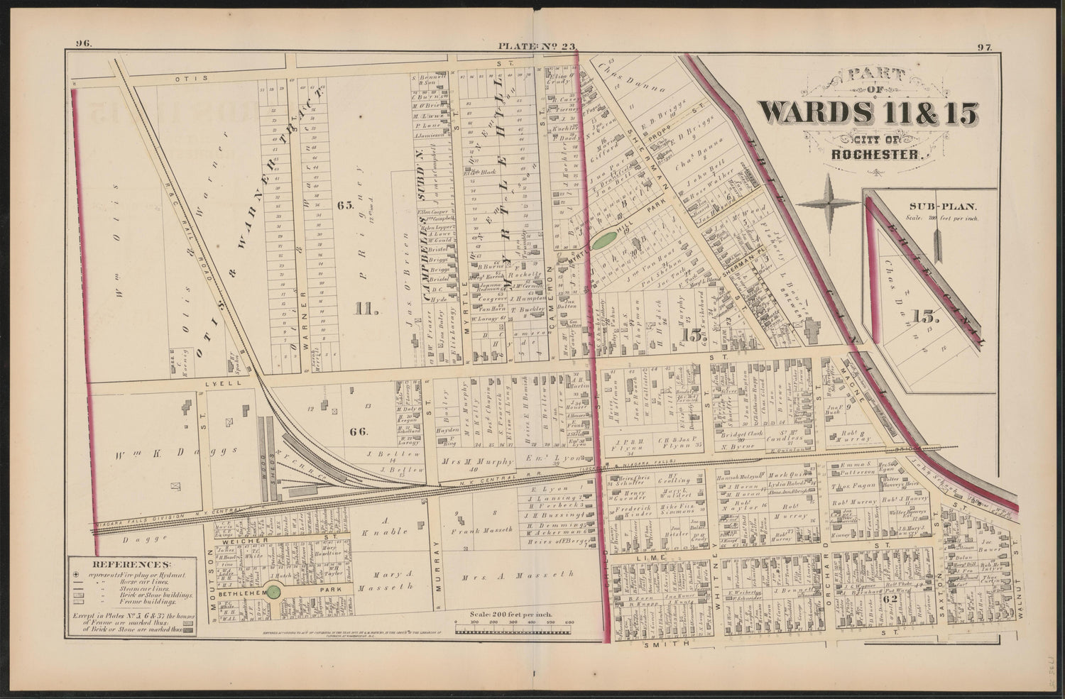 Image 24 of City Atlas of Rochester, New York (maps Only) from City Atlas of Rochester, New York : from Official Records, Private Plans and Actual Surveys, Based Upon Plans Deposited In the Department of Surveys 1875 by Relic Map Company