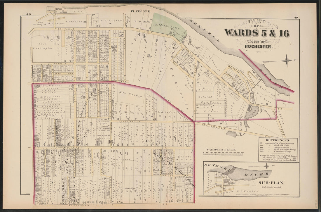 Image 12 of City Atlas of Rochester, New York (maps Only) from City Atlas of Rochester, New York : from Official Records, Private Plans and Actual Surveys, Based Upon Plans Deposited In the Department of Surveys 1875 by Relic Map Company