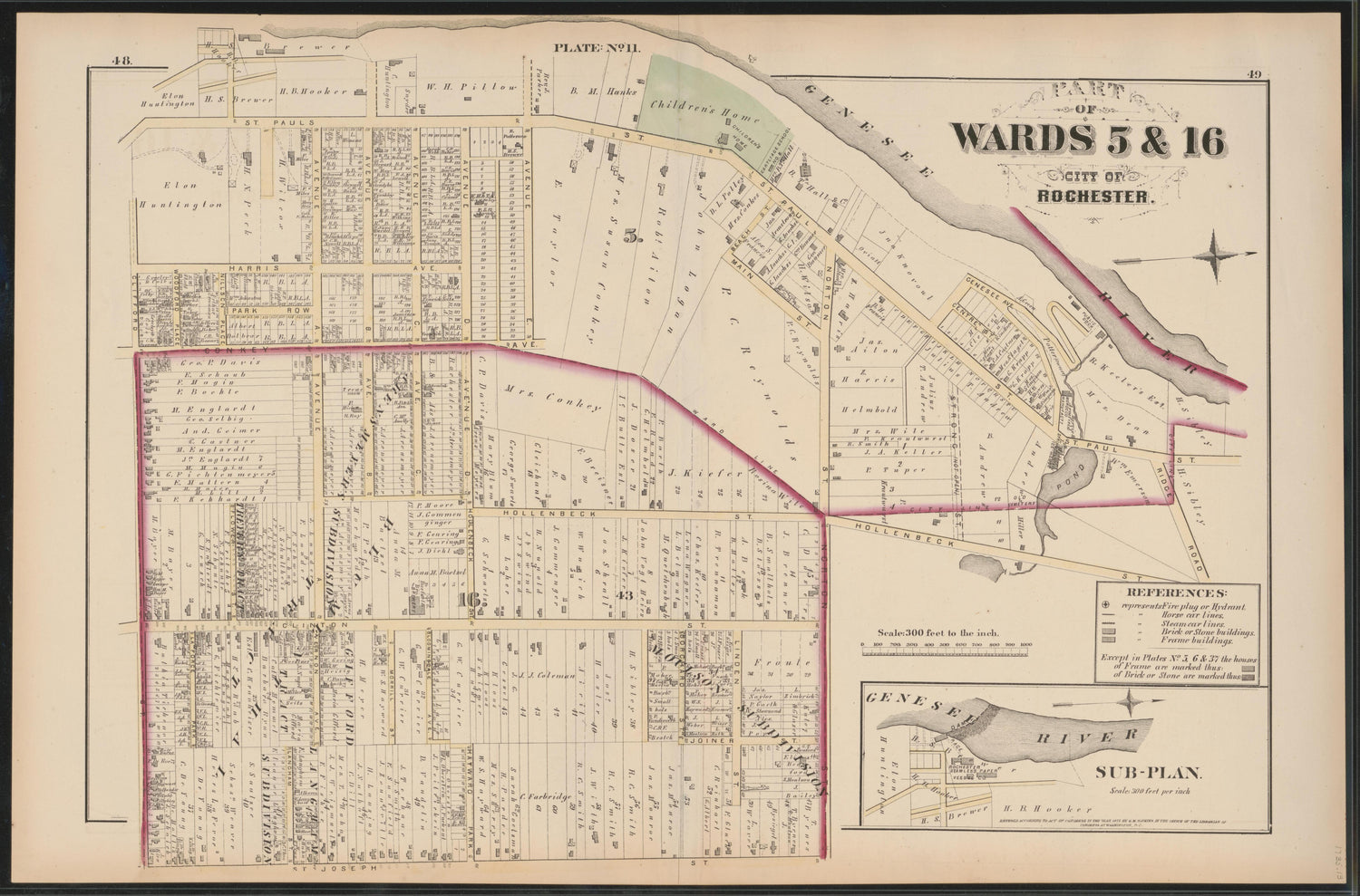 Image 12 of City Atlas of Rochester, New York (maps Only) from City Atlas of Rochester, New York : from Official Records, Private Plans and Actual Surveys, Based Upon Plans Deposited In the Department of Surveys 1875 by Relic Map Company