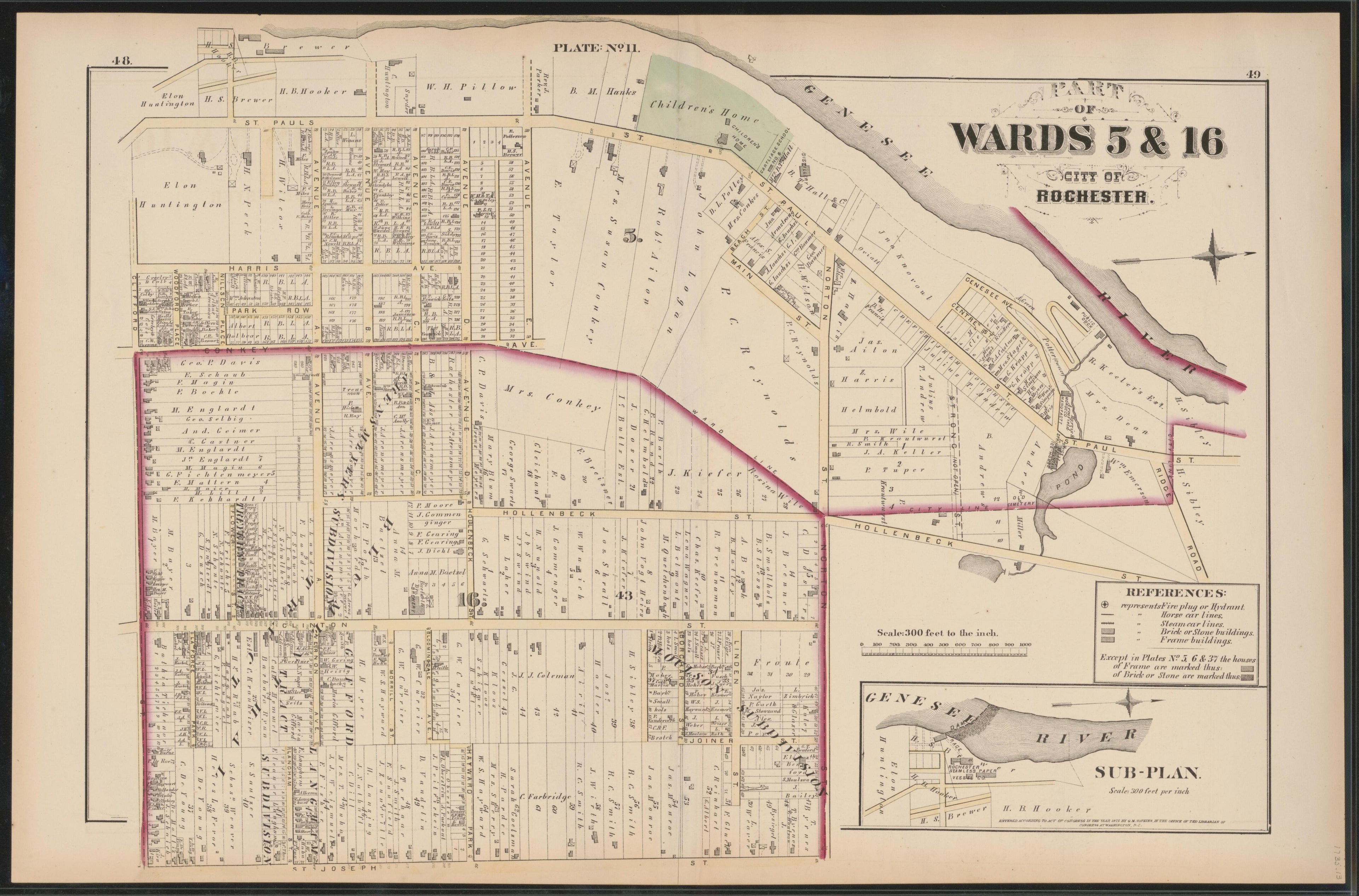 Image 12 of City Atlas of Rochester, New York (maps Only) from City Atlas of Rochester, New York : from Official Records, Private Plans and Actual Surveys, Based Upon Plans Deposited In the Department of Surveys 1875 by Relic Map Company