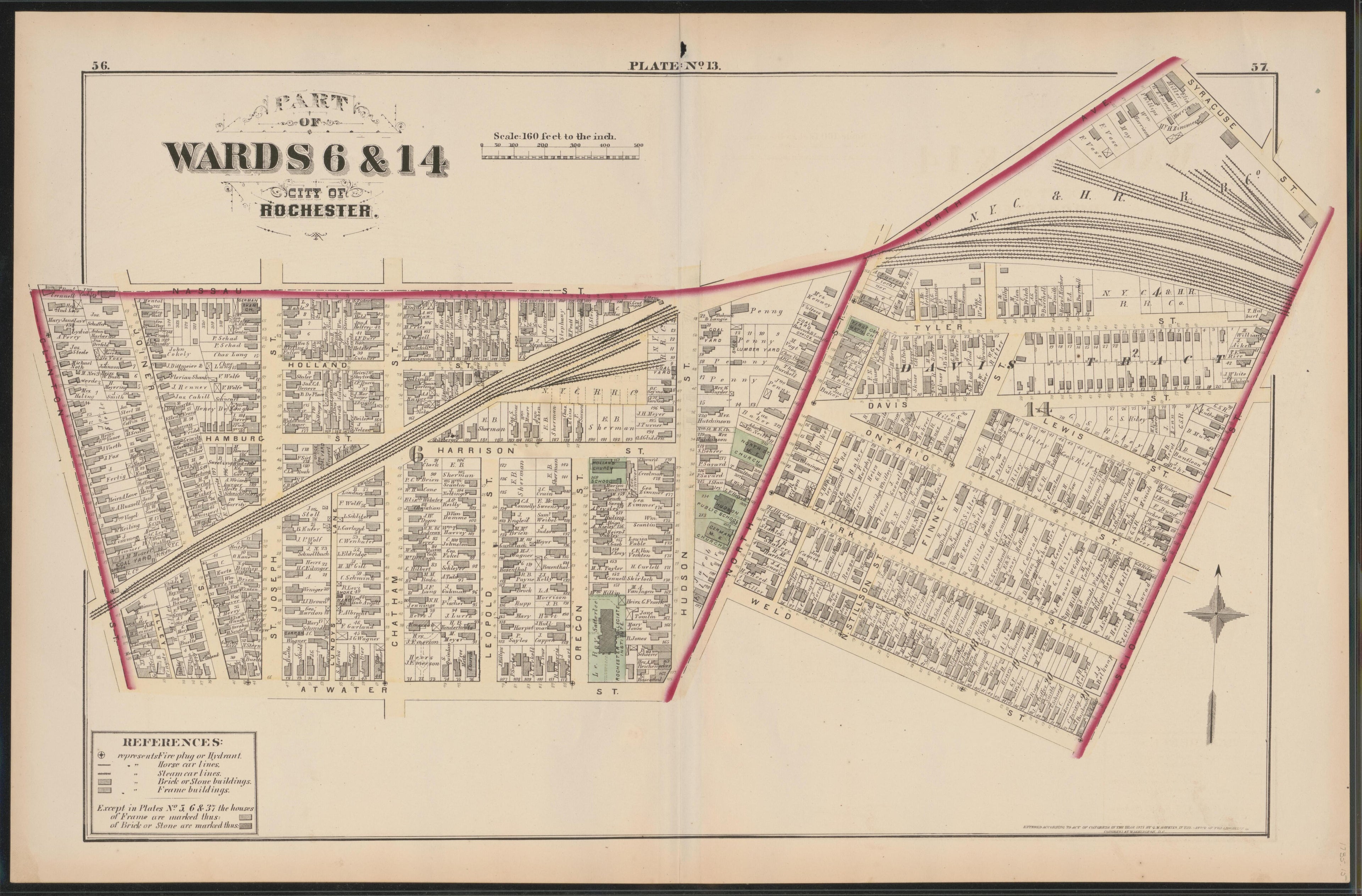 Image 14 of City Atlas of Rochester, New York (maps Only) from City Atlas of Rochester, New York : from Official Records, Private Plans and Actual Surveys, Based Upon Plans Deposited In the Department of Surveys 1875 by Relic Map Company