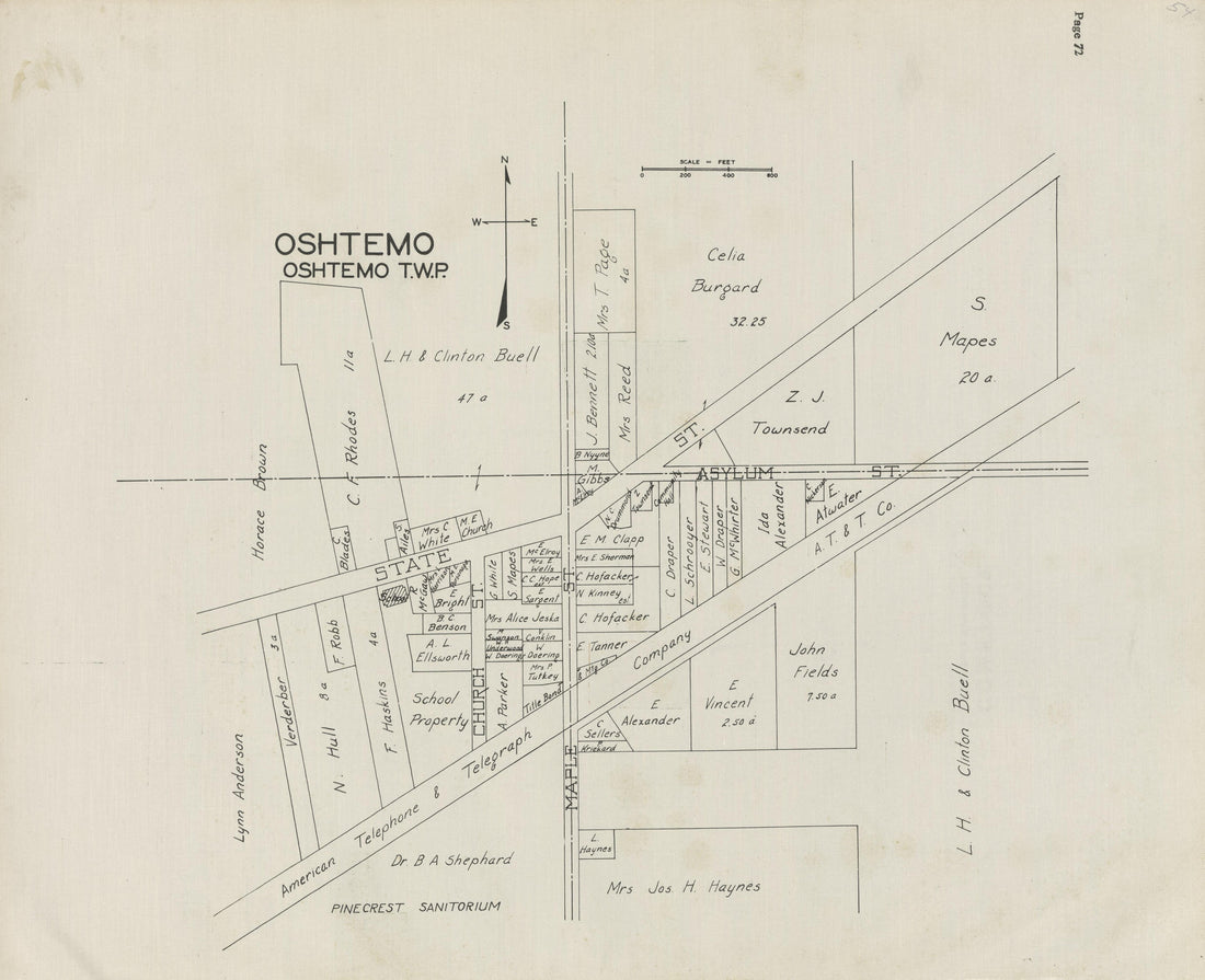 Oshtemo Township from Plat Book of Kalamazoo County, Michigan : Compiled from Surveys and the Public Records of Kalamazoo County, Michigan 1928 by Relic Map Company