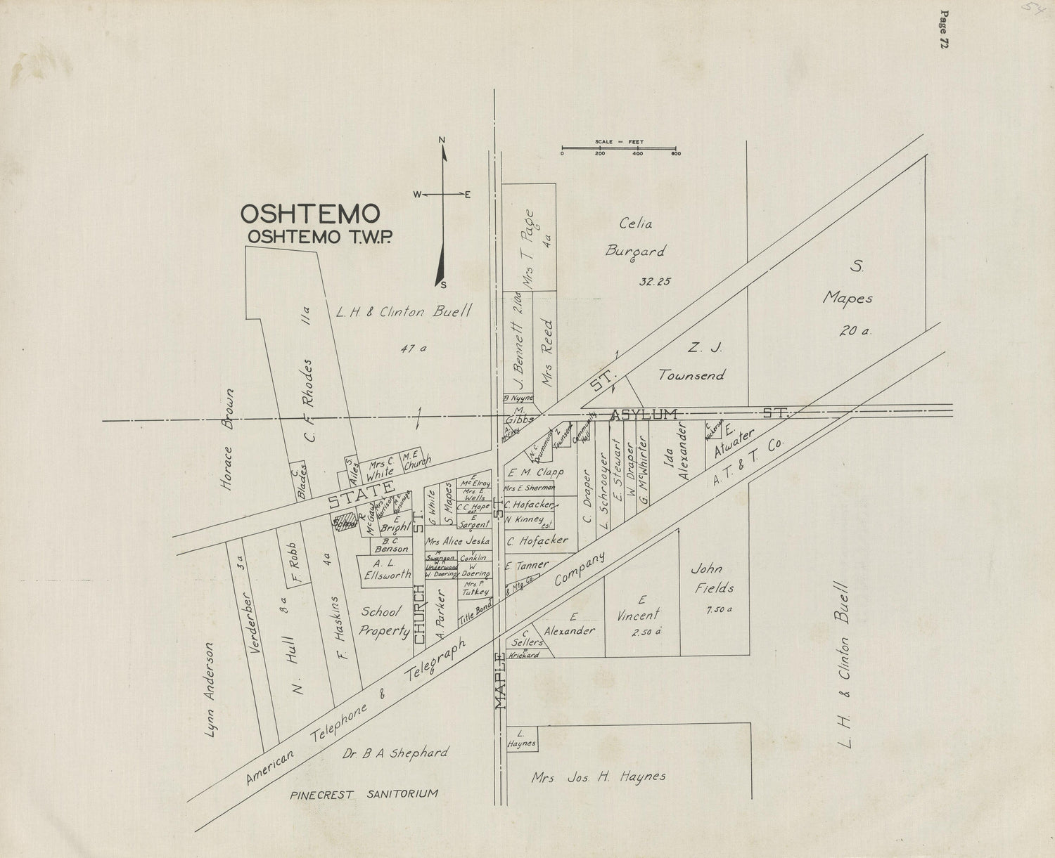 Oshtemo Township from Plat Book of Kalamazoo County, Michigan : Compiled from Surveys and the Public Records of Kalamazoo County, Michigan 1928 by Relic Map Company