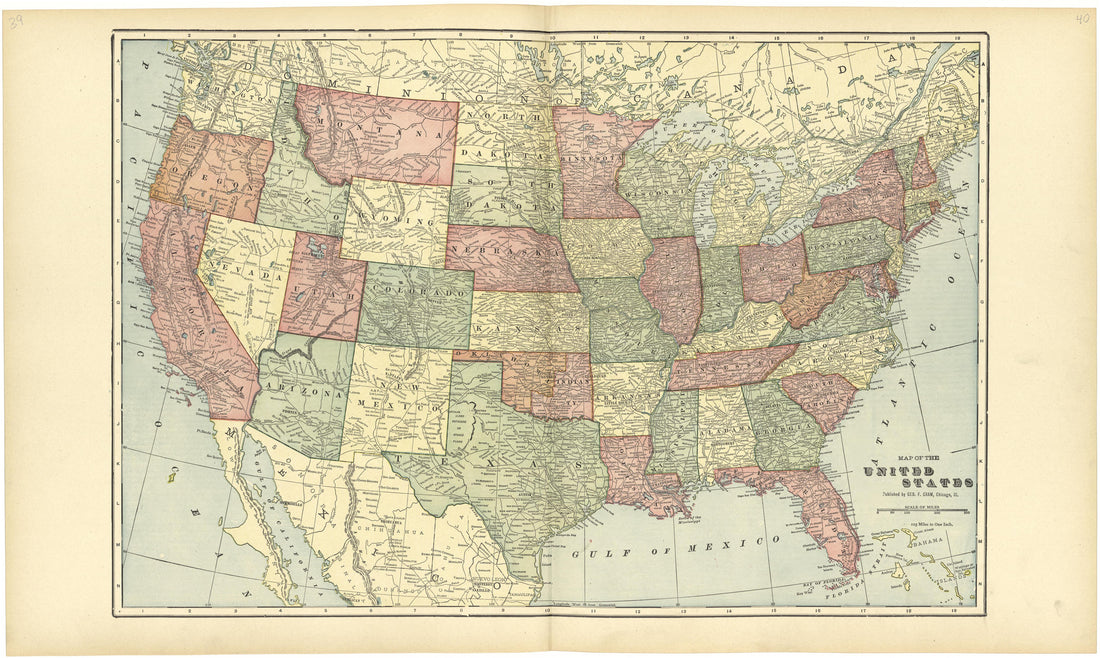 Map of the United States from Standard Atlas of Rawlins County, Kansas : Including a Plat Book of the Villages, Cities and Townships of the County, Map of the State, United States and World, Patrons Directory, Reference Business … 1906 by Relic Map Company