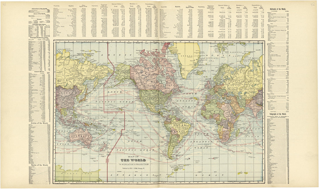 Map of the World On Mercator&