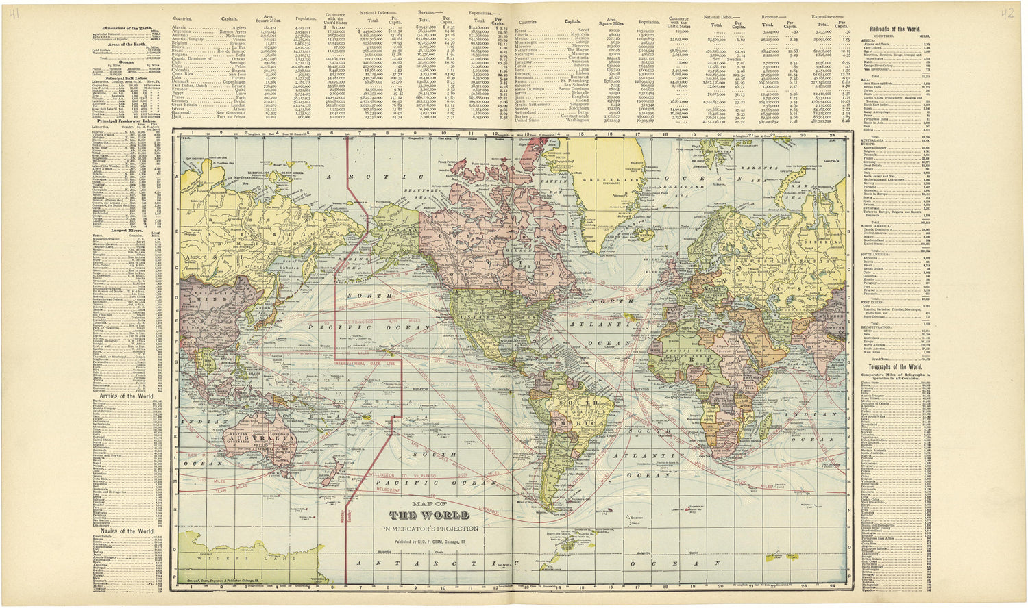 Map of the World On Mercator&