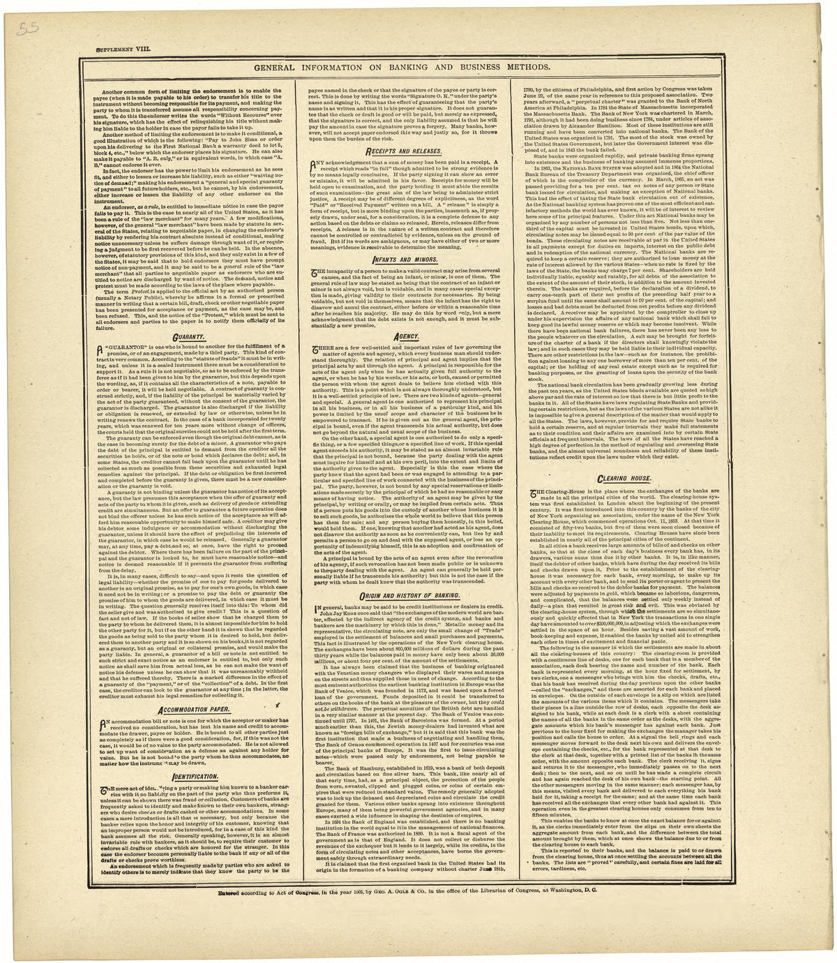 General Information On Banking and Business Methods Continued from Standard Atlas of Rawlins County, Kansas : Including a Plat Book of the Villages, Cities and Townships of the County, Map of the State, United States and World, Patrons Directory, Refe... by Relic Map Company